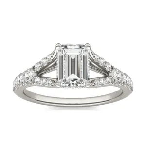 Emerald Duet Engagement Ring image, 