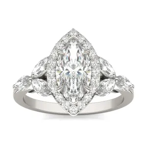 Marquise Iris Halo Engagement Ring image, 