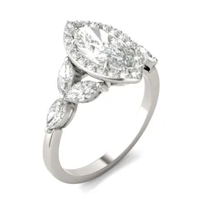 Marquise Iris Halo Engagement Ring image, 