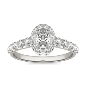 Oval Allure Halo Engagement Ring image, 