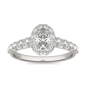 Oval Allure Halo Engagement Ring image, 