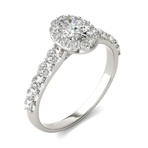 Oval Allure Halo Engagement Ring image, 