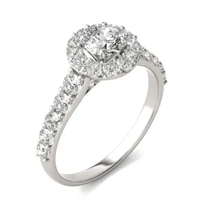 Round Brilliant Allure Halo Engagement Ring image, 