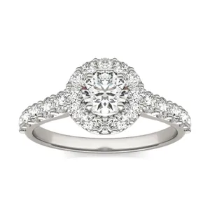 Round Brilliant Allure Halo Engagement Ring image, 