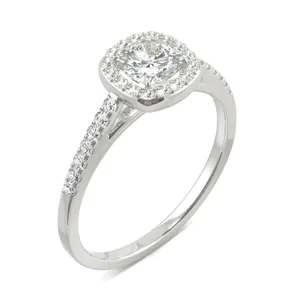 Cushion Adora Halo Engagement Ring Moissanite Engagement Ring image, 