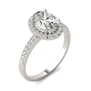 Oval Eden Halo Engagement Ring image, 