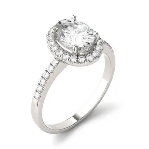 Oval Eden Halo Engagement Ring Moissanite Engagement Ring image, 