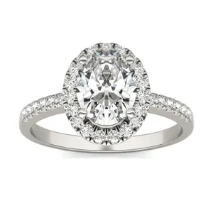 Oval Eden Halo Engagement Ring image, 