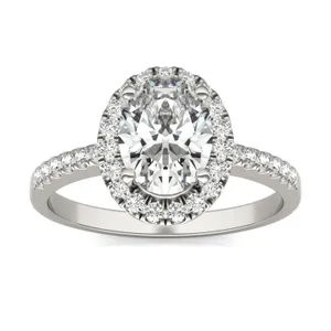 Oval Eden Halo Engagement Ring image, 