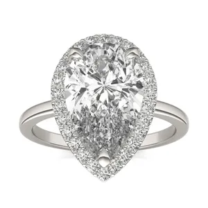 Pear Elevated Classic Halo Engagement Ring image, 