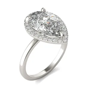 Pear Elevated Classic Halo Engagement Ring image, 