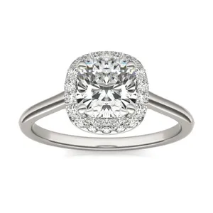 Cushion Signature Halo Engagement Ring image, 