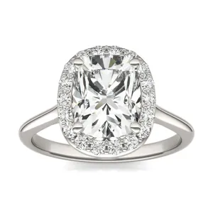 Elongated Cushion Signature Halo Engagement Ring image, 