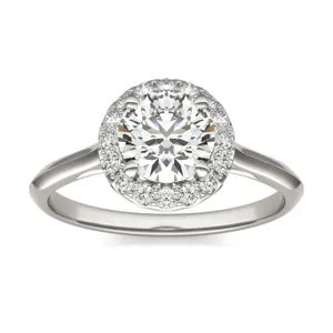 Round Brilliant Signature Halo Engagement Ring image, 