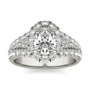 Oval Signature Pavé Accented Halo image, 