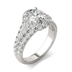 Oval Signature Pavé Accented Halo image, 