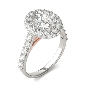 Oval Harmony Halo Engagement Ring image, 