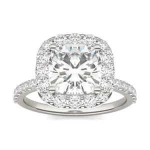 Asscher Elevated Halo Engagement Ring image, 