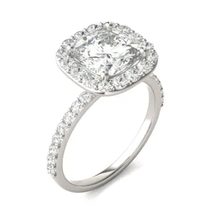 Asscher Elevated Halo Engagement Ring image, 