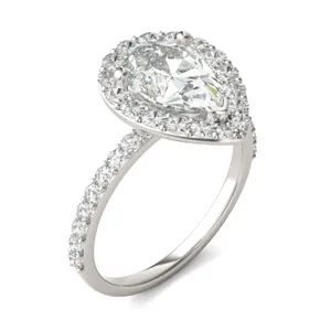 Pear Elevated Halo Engagement Ring image, 