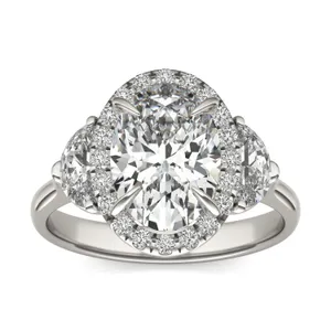 Oval Luna Halo Engagement Ring image, 