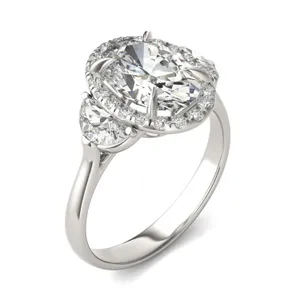 Oval Luna Halo Engagement Ring image, 