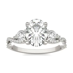Oval Twisted Accented Three-Stone image, 