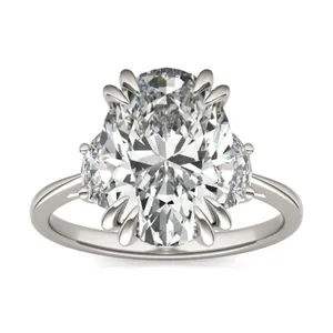 Oval Solstice Three-Stone Engagement Ring image, 