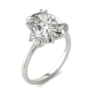 Oval Solstice Three-Stone Engagement Ring image, 