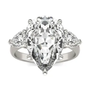 Pear Solstice Three-Stone Exotic Engagement Ring image, 