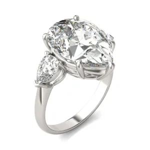 Pear Solstice Three-Stone Exotic Engagement Ring image, 