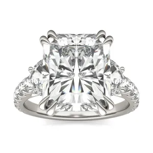 Radiant Solstice Accented Three-Stone Exotic Engagement Ring image, 