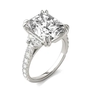 Radiant Solstice Accented Three-Stone Exotic Engagement Ring image, 