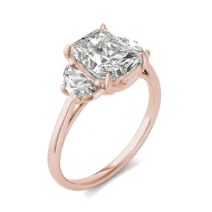 Radiant Signature Half Moon Three-Stone Engagement Ring image, Radiant Signature Half Moon Three-Stone Engagement Ring