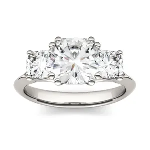 Cushion Trio Classic Engagement Ring image, 