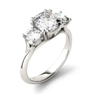 Cushion Trio Classic Engagement Ring image, 