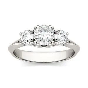 Round Brilliant Trio Classic Engagement Ring image, 