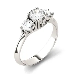 Round Brilliant Trio Classic Engagement Ring image, 