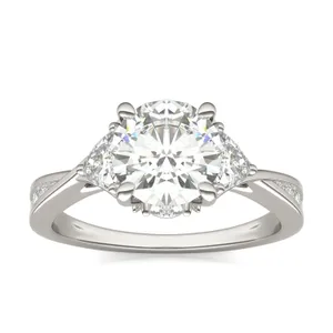 Round Brilliant Expressions Three-Stone Engagement Ring image, 