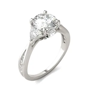 Round Brilliant Expressions Three-Stone Engagement Ring image, 