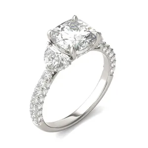 Cushion Lumina Three-Stone Engagement Ring image, 