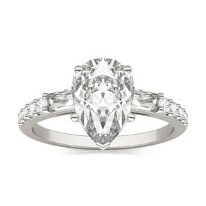 Pear Tapered Baguette Accented Three-Stone image, 