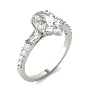 Pear Tapered Baguette Accented Three-Stone image, 