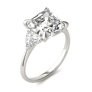Asscher Claw Prong Trillion Three-Stone image, 