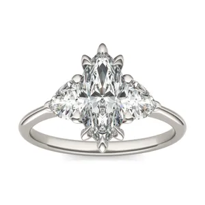 Marquise Claw Prong Trillion Three-Stone image, 