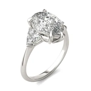 Pear Claw Prong Trillion Three-Stone image, 