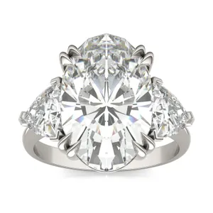 Elongated Oval Claw Prong Trillion Three-Stone image, 