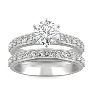 Round Brilliant Prong In Channel Bridal Set image, 