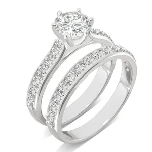 Round Brilliant Prong In Channel Bridal Set image, 