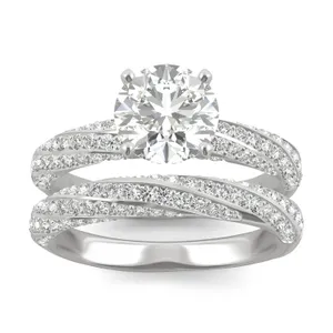 Round Brilliant Pavé Woven Bridal Set image, 